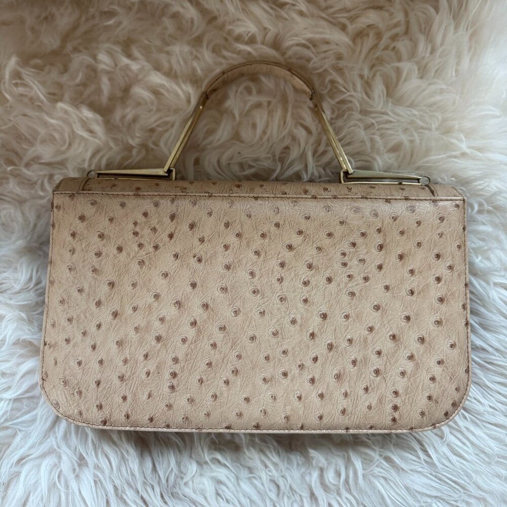 Vintage Ostrich top handle handbag